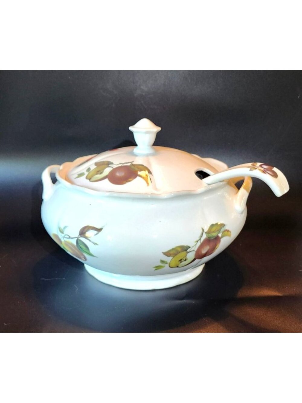Bia International Cordon Bleu Fruit Soup Tureen With Ladle Porcelain Vintage